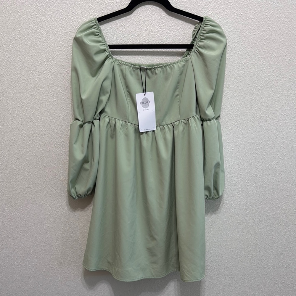 Chic Sage Green Mini Dress